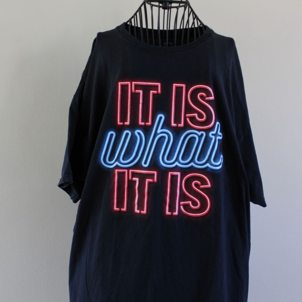 It is what it is black red & blue Tee
